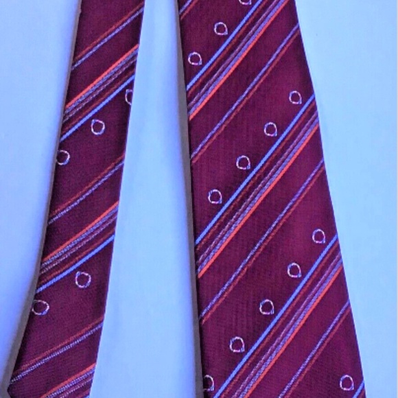 Lancel Paris red striped all silk Tie. - Picture 2 of 5